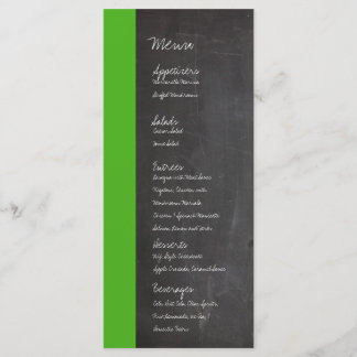 Chalkboard Grönt Bröllop Menu Meny