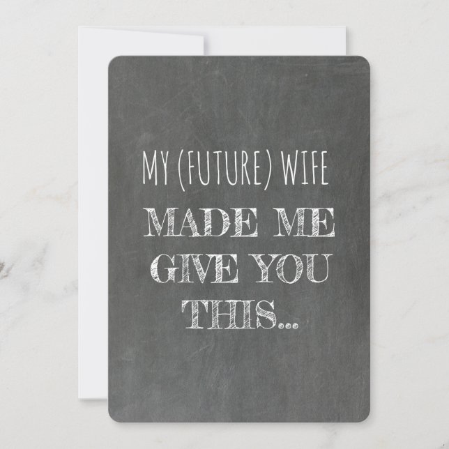 Chalkboard | GROOMSMAN | BEST MAN Funny Frieri Inbjudningar (Framsida)