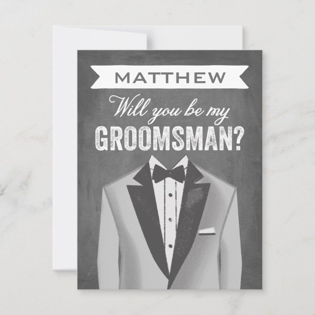 Chalkboard Groomsman | Groomsman Inbjudningar (Framsida)