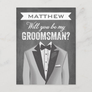 Chalkboard Groomsman   Groomsman Inbjudningar