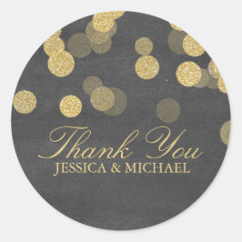 Chalkboard Guld Glitter Tack Sticker Runt Klistermärke