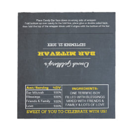 Chalkboard Guld Pub Mitzvah Candy Wrappers Anteckningsblock