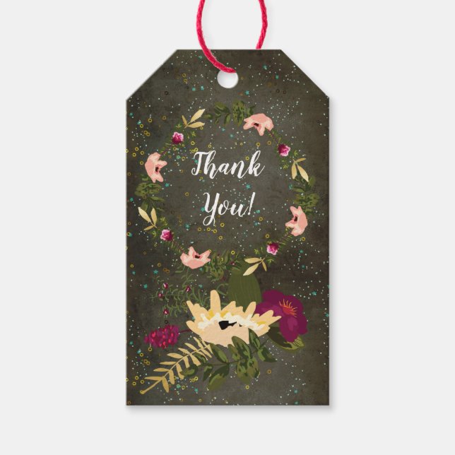 Chalkboard Guld Silver Stars Constellation Himlar Presentetikett (Framsidan)