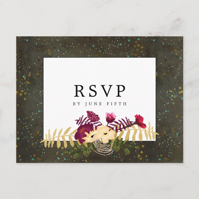 Chalkboard Guld Silver Stars Constellation OSA Vykort (Framsida)