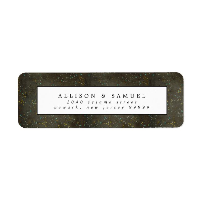 Chalkboard Guld Silver Stars Returadress Returadress Etikett (Framsidan)