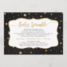 Chalkboard + Guld Stars Neutralt Baby Sprinkle