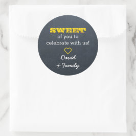Chalkboard Guld Sweet Treat Bag Sticker Runt Klistermärke