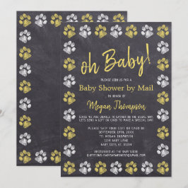 Chalkboard Gult Grått Baby Shower by Mail Inbjudningar