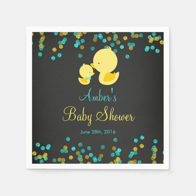 Chalkboard Gummiand Baby Shower Servetter (Framsidan)