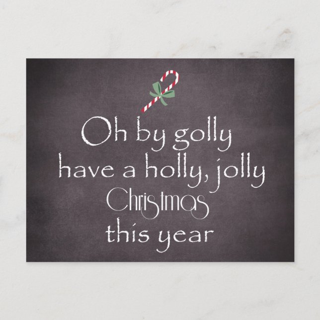 Chalkboard: Ha en holly Jolly jul Helg Vykort (Framsida)