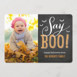 Chalkboard Halloween-fotokort Kort
