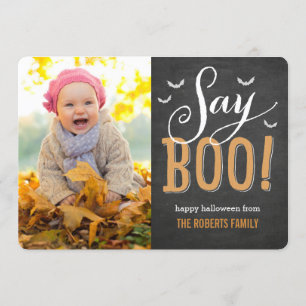 Chalkboard Halloween-fotokort Kort