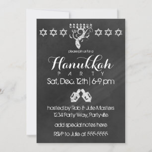 Chalkboard Hanukkah-inbjudan Inbjudningar