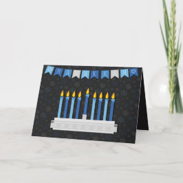 Chalkboard Hanukkah Snöflingor Helgkort