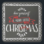 Chalkboard har dig själv en fin liten jul fyrkantigt klistermärke<br><div class="desc">Vår populära God jul kuvertförsegling eller dekal har en populär svart kritbakgrund som är förskönad med finare-handskriven typografi som är belyst med en söt vit skugga ram. Besök vår butik för att visa matchande fotokort.</div>