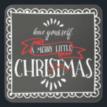 Chalkboard har dig själv en fin liten jul fyrkantigt klistermärke<br><div class="desc">Vår populära God jul kuvertförsegling eller dekal har en populär svart kritbakgrund som är förskönad med finare-handskriven typografi som är belyst med en söt vit skugga ram. Besök vår butik för att visa matchande fotokort.</div>