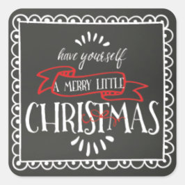 Chalkboard har dig själv en fin liten jul fyrkantigt klistermärke