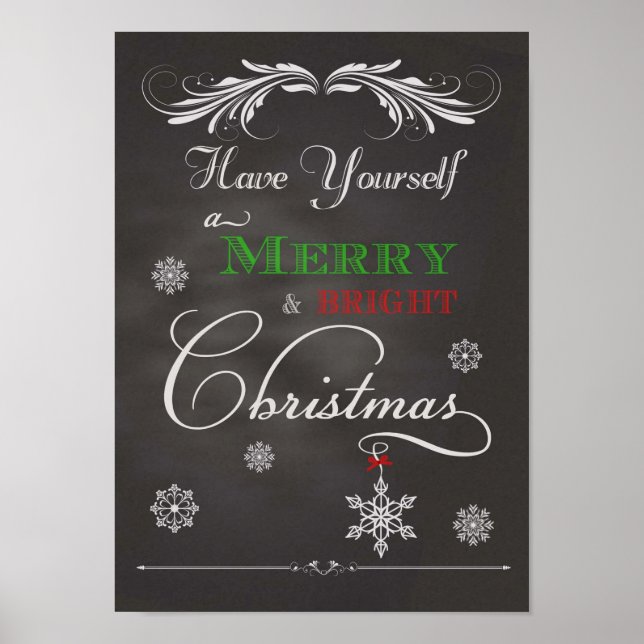 Chalkboard-have You a Merry & Bright Christma Poster (Framsidan)