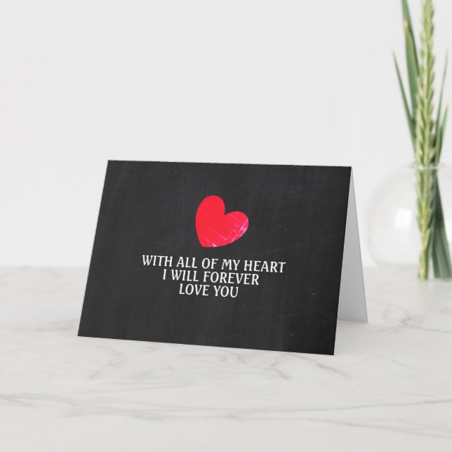 Chalkboard Heart, Alla hjärtans dag Kort (Framsida)