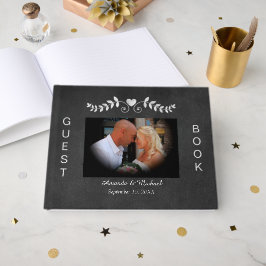 Chalkboard Heart Rulla Bröllop Gästböcker