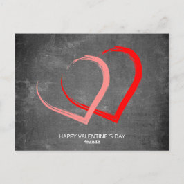 Chalkboard Hearts Anpassningsbar Modern Valentine Helg Vykort