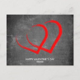 Chalkboard Hearts Modern Valentine Day Helg Vykort