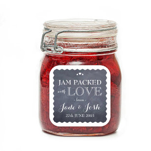 Chalkboard Hearts Wedding Favor Sylt Burk Sticker Fyrkantigt Klistermärke
