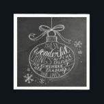 Chalkboard-Helgdag Jul Ornament Napkins Pappersservett<br><div class="desc">helgdag napkins</div>