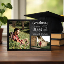 Chalkboard High School Photo Grad-meddelande