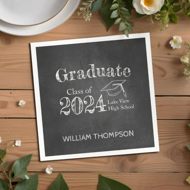 Chalkboard High School Photo Studenten Pappersservett (Skapare uppladdad)