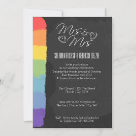 Chalkboard-hjärtdodle Bröllop med information om P Inbjudningar