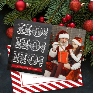 Chalkboard HO HO HO-julfotkort för Helgdag Julkort