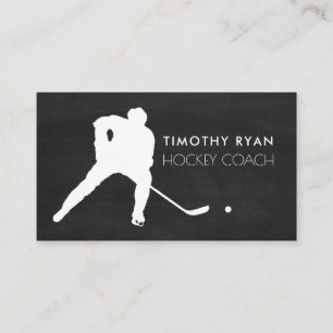 Chalkboard, Hockey Player, Hockey Coach Visitkort
