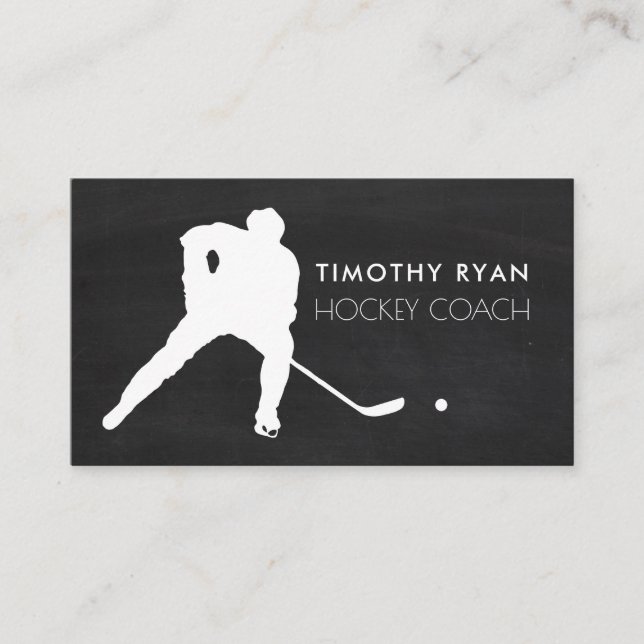 Chalkboard, Hockey Player, Hockey Coach Visitkort (Framsida)