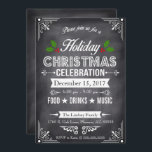 Chalkboard Holiday Party Inbjudningar<br><div class="desc">Invite your friends and family to your Holiday party with this elegant Invitation. Featuring Christmas Holly, Elegant Decorative Corners and Dividers and on Black chalkboard background. For further customization, please click the "Customize it" button and use our design tool to modify this template. If you prefer thicker papers, you may...</div>