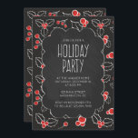 Chalkboard Holly Berries - inbjudan till Julfest<br><div class="desc">Inbjudan dina vänner och din familj till din Julfest med dessa vackra inbjudningar från Chalkboard som innehåller en vacker hullbär mönster och dina party-detaljer skrivna i modernt typsnitt. Större delen av designen inslag kan storleksändras/flyttat/tas bort/ändras enligt ditt val/önskemål.</div>
