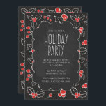 Chalkboard Holly Berries - inbjudan till Julfest<br><div class="desc">Inbjudan dina vänner och din familj till din Julfest med dessa vackra inbjudningar från Chalkboard som innehåller en vacker hullbär mönster och dina party-detaljer skrivna i modernt typsnitt. Större delen av designen inslag kan storleksändras/flyttat/tas bort/ändras enligt ditt val/önskemål.</div>
