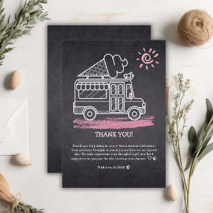 Chalkboard Ice Cream Lastbil Baby Shower Tack Kort