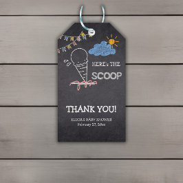 Chalkboard Ice Cream Scoop Teckning Baby Shower Presentetikett