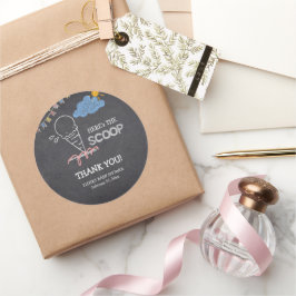 Chalkboard Ice Cream Scoop Teckning Baby Shower Runt Klistermärke