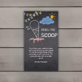 Chalkboard Ice Cream Scoop Teckning Baby Shower Tilläggskort