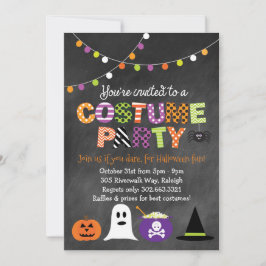 Chalkboard-inbjudan till Halloween Costume Party Inbjudningar