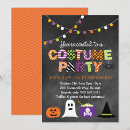 Chalkboard-inbjudan till Halloween Costume Party Inbjudningar