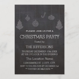 Chalkboard-inbjudan till julfest för prydnadsförem inbjudningar