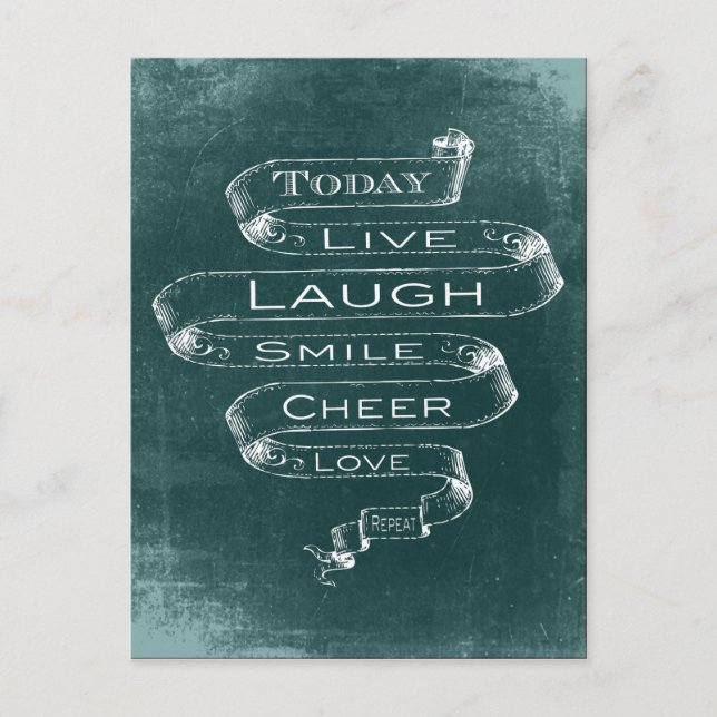 Chalkboard-inspiration - Live, Laugh Vykort (Framsida)