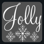 Chalkboard Jolly Snöflingor Stickers Fyrkantigt Klistermärke<br><div class="desc">Ett chalkboard-program i färg och snöflingor dekorerar dessa Jolly-klistermärken. Använda de här vintage stil-julklistermärkena för jul,  kuvert,  gåvor,  bagage,  köket,  kakepåslag,  kakemarknad,  märkre för gåvor,  hantverk etc...  Utformningen kommer från originalkonst.</div>