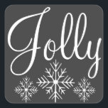 Chalkboard Jolly Snöflingor Stickers Fyrkantigt Klistermärke<br><div class="desc">Ett chalkboard-program i färg och snöflingor dekorerar dessa Jolly-klistermärken. Använda de här vintage stil-julklistermärkena för jul,  kuvert,  gåvor,  bagage,  köket,  kakepåslag,  kakemarknad,  märkre för gåvor,  hantverk etc...  Utformningen kommer från originalkonst.</div>