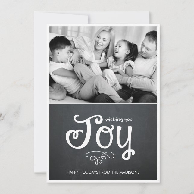 Chalkboard Joy Helgdag Photo Card Julkort (Framsida)