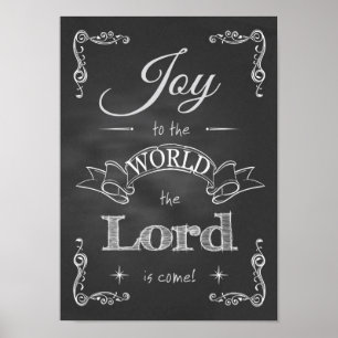 Chalkboard - Joy to World Poster