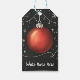 Chalkboard jul Bauble Presentetikett